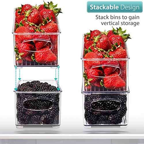 Sorbus Fridge Organizers and Storage, Clear Stackable Bins (Small, 6 Pack) - Image 3
