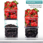 Sorbus Fridge Organizers and Storage, Clear Stackable Bins (Small, 6 Pack) - Image 3