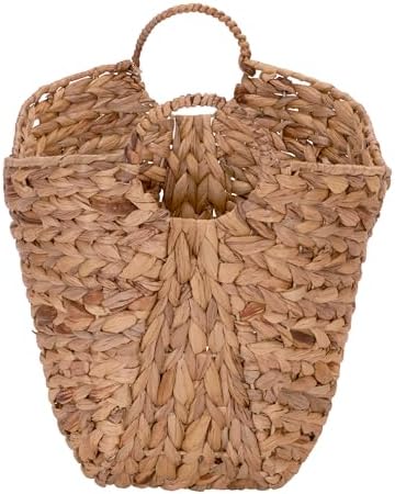 Household Essentials ML-4002 Tall Water Hyacinth Wicker Basket with Handles | Natural, Brown, Natural - Image 5