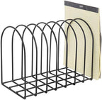 MyGift Large Desktop Document Holder, Black Metal Wire File Folder Organizer Rack with 8-Slots and Arch Design - Image 6