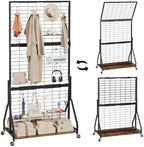 ELYKEN Foldable Grid Wall Panels, 6 x 3 FT Movable Gridwall Display Rack by ELYKEN