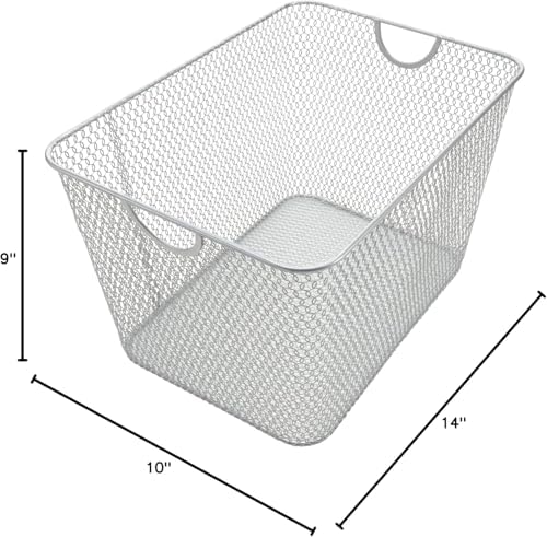YBM HOME Wire Storage Baskets for Shelves, Cabinets, Pantry, Countertop, Open Mesh Storage Basket for Organizing Food Supplies, 2 Pack 14 x 10 - Image 2