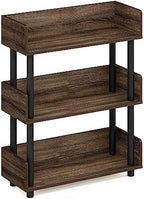 Furinno TURN-N-TUBE Display Shelf, 3-Tier Storage Shelves with Side Panels, Open Shelves Book Shelf with Rounded Corner Top Edges, for Organization and Storage, Living Room, Home Office, Walnut - Image 6