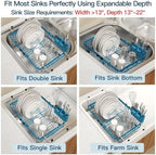 MAJALiS Blue Expandable Dish Drying Rack Over Sink with Extra Drying Mat - Image 4