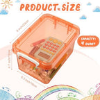 Wenqik 6 Pack Colorful Plastic Storage Bins with Lids, Orange - Image 2