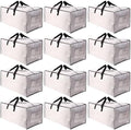 SWEET DOLPHIN 12 Pack Extra Large Moving Bags with Strong Zippers & Carrying Handles, Heavy Duty Storage Tote for Space Saving Moving Storage, Fold Flat, Alternative to Moving Box, Semi-Transparent by SWEET+DOLPHIN