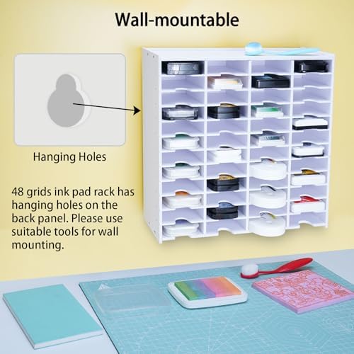 Krafetto 48 Grids Ink Pad Storage, Wall-mountable Stamp Pad Organizer - Image 5