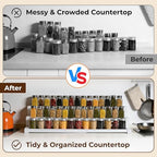 3-Tier Spice Rack Organizer for Kitchen Cabinet or Pantry, 16"-29" Expandable Spice Organization Shelf, Seasoning Organizer, Metal Display Shelf, Slip-Resistant Design for Jars and Bottles, White - Image 5