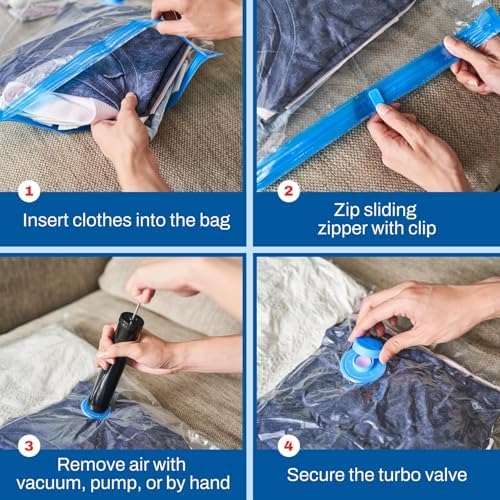 Spacesaver Vacuum Storage Bags with Hand Pump, Jumbo, 4 Pack - Image 2