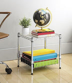Whitmor 2-Wire Shelving Unit, Metal Storage Shelves, Stacking Shelf with Basket, Easy Assembly Home Organizer for Pantry, Kitchen, Garage, Plant - Image 2