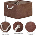 TheWarmHome Organization and Storage Basket for Organizing - 17x14x10 inch 3 Pack Fabric Storage Cubes, Collapsible Storage Bins for Shelves Closet Organizer Toy Gift Cloth (Brown) - Image 6