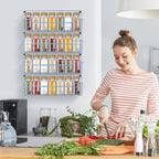 Spice Rack Wall Mount, 4 Pack Spice Organizer, Light Blue - Image 3