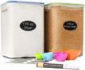 Chef's Path Large Airtight Food Storage Containers with Lids, Pack of 2, 5.2L, 175Oz, Airtight Kitchen and Pantry Bulk Canisters for Flour, Sugar, Rice, and Baking Supplies - Transparent by ChefsPath