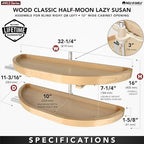 Rev-A-Shelf 32" Dual Shelf Half Moon Lazy Susan Organizer, Wood - Image 3