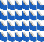 Limitliho 24 Pack Blue Cardboard Magazine File Holder for Desk or Shelves by Limitliho