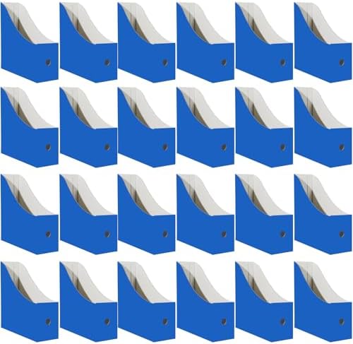 Limitliho 24 Pack Blue Cardboard Magazine File Holder for Desk or Shelves by Limitliho