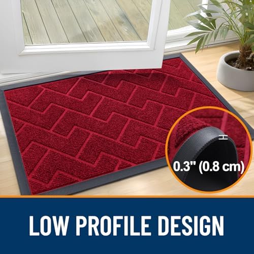 OLANLY Front Door Mat Outside 47x23, All-Season Absorbent Rubber Doormat - Image 4