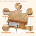 2 Pcs Handmade Cable Management Boxes Rattan Cable Organizer Large & Medium Cord Hider Organizer Boxes Power Strip Boxes Locked Cover with 2 Open Slots for Home and Workplace - Image 2