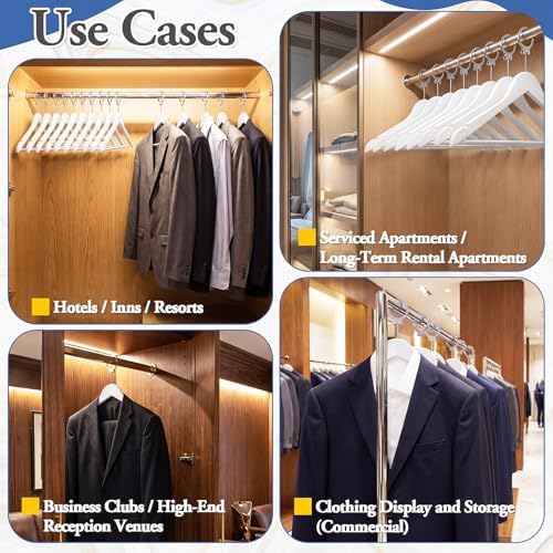 12 Pack Hotel Suit Hangers 17.5" Anti-Theft Security Hangers, White - Image 5