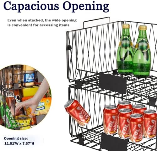 4 PACK XXL Stackable Wire Baskets for Pantry Organization and Storage - Image 5