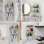 FLOLXNB Over The Toilet Storage,3-Tier Bathroom Organizer Shelves with Paper Holder, Multifunctional Toilet Rack,No Drilling Storage Shelf, Home Storage Space Saver Wall Mounting Design,White - Image 6