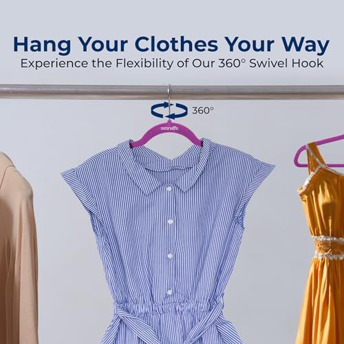 SereneLife Velvet Hangers – 50 Pack, Slim & Space Saving for Closets - Image 6