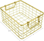 Set of 3 Nested Wire Basket Trays for Storage and Organizing (Gold) - Image 2