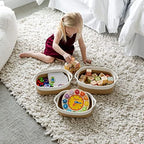 NaturalCozy 5-Piece Rectangle Storage Basket Set- Natural Cotton Rope Woven Baskets for Organizing! Small Basket for Montessori, Baby Nursery, Dog Toy Baskets, Cat Toy Box, Bathroom Organization Bin - Image 4