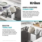 Kraus Multipurpose Stainless Steel Kitchen Sink Large Drying Rack, Sponge Holder, Sink Caddy with Towel Bar, Expandable 15 7/8 in. to 18 7/8 in., KCD-2 - Image 6