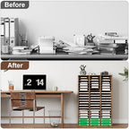 EasyPAG 60 Compartments Wooden Literature Organizer with Adjustable Shelves, 30000 Sheets Capacity Paper Organizer, Classroom Mailbox and Mail Sorter for Teachers and Office, Archaize - Image 4