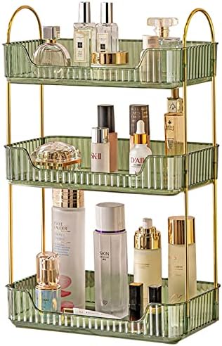 shuang qing 3 Tier Bathroom Counter Organizer Countertop Storage, Cosmetics Skincare Shelf Organizer, Makeup Organizer Perfume for Dresser Vanity Tray, Spice Rack Organizer for Kitchen - Green by SHUANGQING