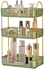 shuang qing 3 Tier Bathroom Counter Organizer Countertop Storage, Cosmetics Skincare Shelf Organizer, Makeup Organizer Perfume for Dresser Vanity Tray, Spice Rack Organizer for Kitchen - Green by SHUANGQING
