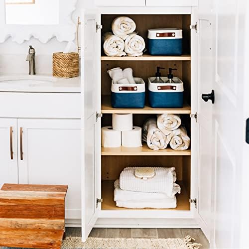 OrganiHaus 12x8in Canvas Storage Baskets, 6 Pack - Fabric Bins for Shelves - Image 5