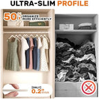 Sishynio Velvet Shirt Hangers 30 Pack, Slim Felt Hangers Beige - Image 3