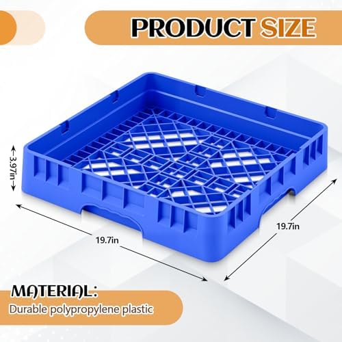 Aurelema 1 Pack Commercial Dishwasher Tray Rack, Basic Edition, Blue - Image 2