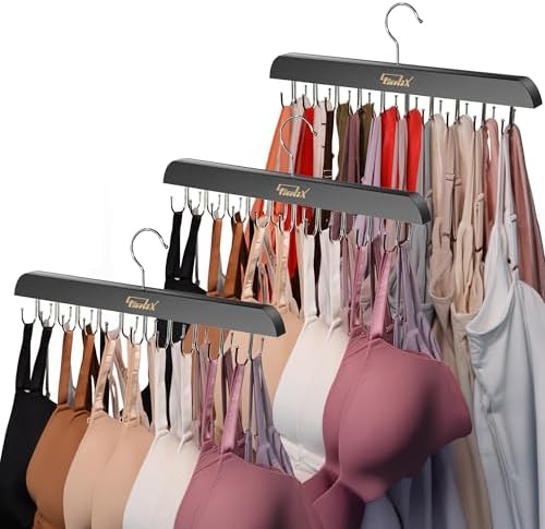 3 Pack Tank Top Hangers Space Saving, Bra Hangers for Closet Organizer, Bra Organizer for Closet, Space Saving Organizers and Storage for Dorm & Apartment for Tankto (Black) by Unknown