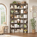 FOTOSOK 72" Tall Corner Bookshelf, 6-Tier Bookshelf and Bookcase, Grey by FOTOSOK