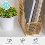 Martha Stewart Ryder Mesh Metal Magazine File Holder, Gold (Pack of 2) - Image 3
