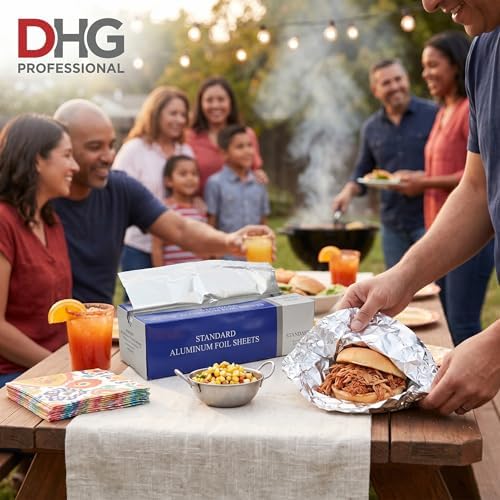 Pre-Cut Aluminum Foil Sheets, Foil Pop Up Sheets Aluminum Foil 12" x 10.75" inches come in a pop-up dispenser (6 Boxes) - Image 3