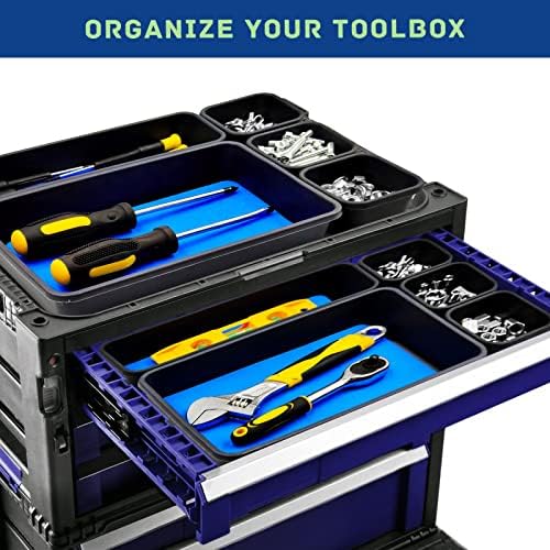 Tool Box Organizer, Tool Drawer Organizer Tray Divider, Toolbox Organization, Garage Tool Organizers and Storage, Tool Box Accessories for Rolling Tool Chest Cabinet (Blue (47PCS)) - Image 3