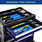 Tool Box Organizer, Tool Drawer Organizer Tray Divider, Toolbox Organization, Garage Tool Organizers and Storage, Tool Box Accessories for Rolling Tool Chest Cabinet (Blue (47PCS)) - Image 3