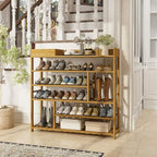 Bamworld Shoe Rack for Front Door Entrance Bamboo Shoe Organizer with Storage Box Free Standing Shoe Cabinet Shoe Storage Shelf for entryway, Closet and Doorway (Natural) - Image 2