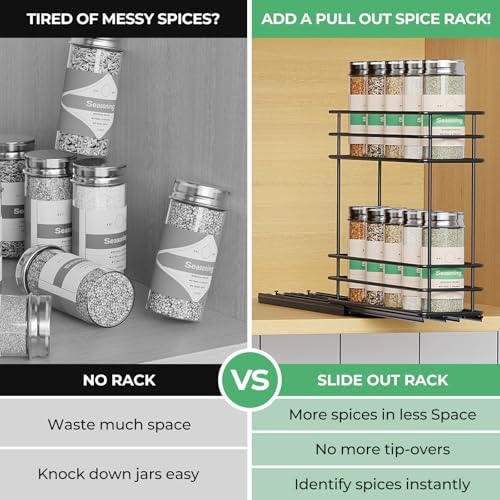 Mystozer Pull Out Spice Rack Organizer for Cabinet, Slide Out Spice Racks - Image 4