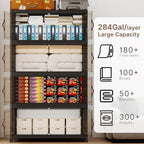 1136QT Extra Large Stackable Storage Bins with Lids & Wheels & Door, - Image 3