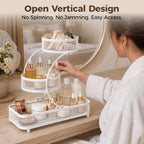 3 Tier Makeup Organizer for Vanity, Metal Bathroom Counter Organizer, Skincare Shelf, Perfume Organizer for Dresser, White Vanity Organizer for Bathroom&Bedroom, Gifts for Women, Mom, Wife, Girlfriend - Image 4