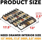 SpaceAid Spice Drawer Organizer with 28 Spice Jars, 386 Spice Labels, 4 Tier Seasoning Rack Tray Insert for Kitchen Drawers, 13" Wide x 17.5" Deep (Pack of 2) - Image 4