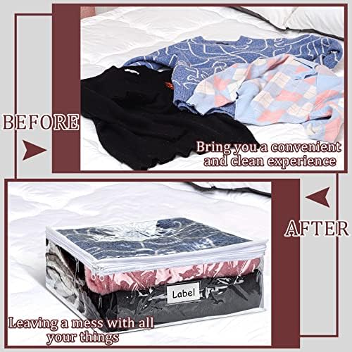 Hoolerry 6 Pcs Clear Plastic Clothes Storage Bags, 23.6 x 19.7 x 9.8 Inch - Image 6