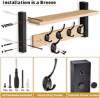 Sorbus Coat Rack Wall Mount with Shelf (Maple Wood, 24 Inch) - Image 5