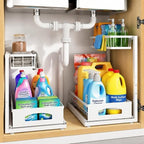 2 Tier Under Sink Organizer, Pull Out Sliding Drawer (White) by Unknown