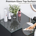 OmySalon Salon Station, Barber Station for Stylist, Hair Storage Cabinet with Glass Top & 4 Drawers & 3 Heat Resistant Tool Holders, For Beauty Spa, Salon, Black - Image 4